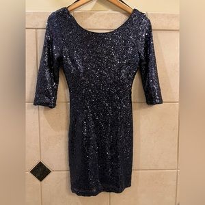 Lulus navy sequin mini dress